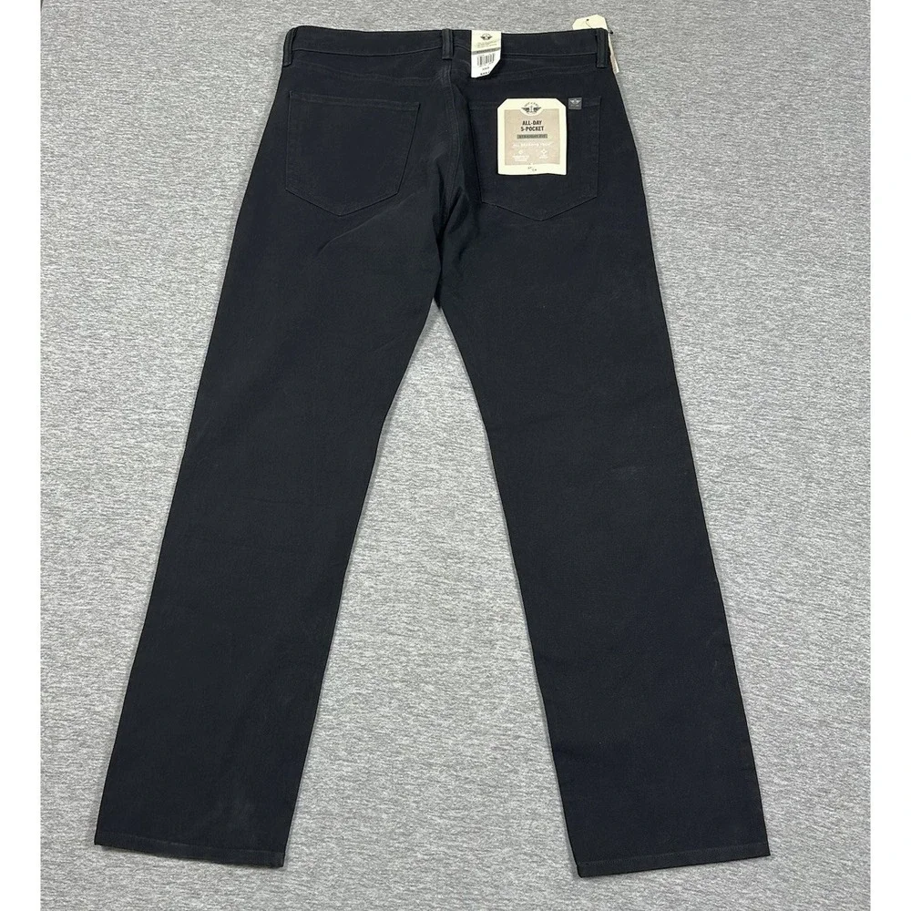 Dockers Pants Mens 33x32 Black All-Day 5-Pocket Straight Stretch City Tech